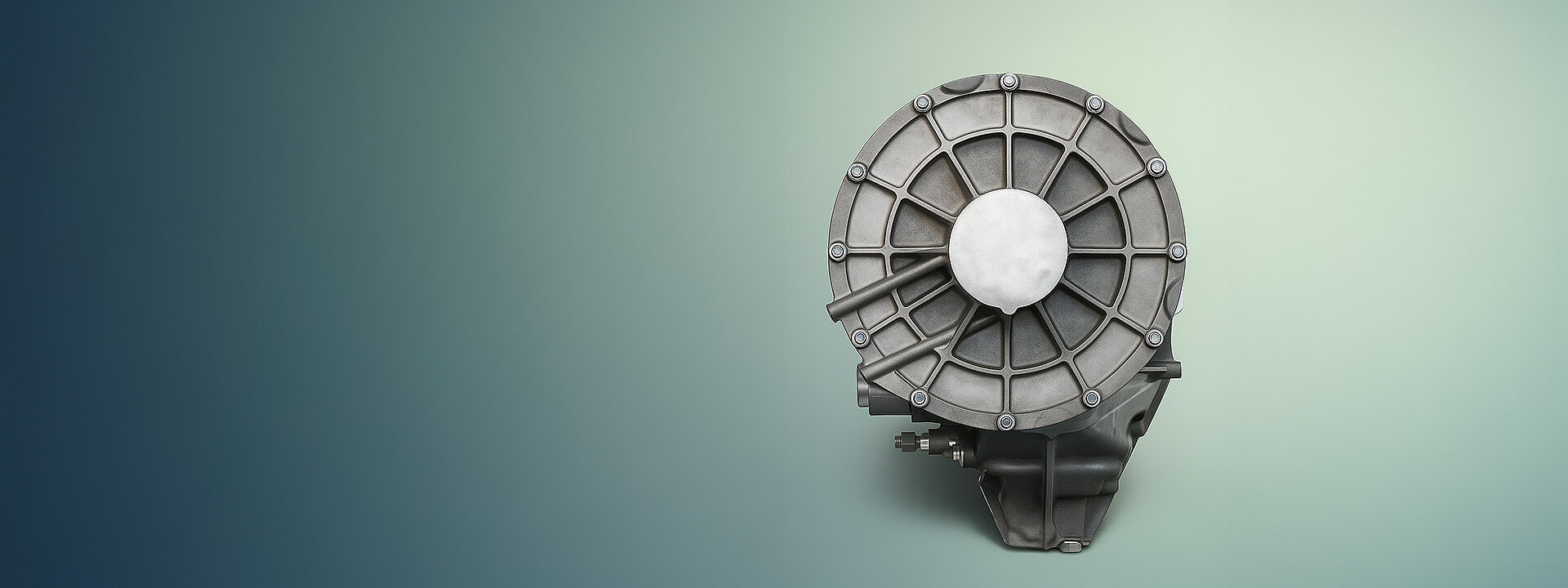 Image of a modern flywheel energy storage system containing a diaphragm vacuum pump.